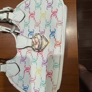 Multicolor Logo White Handbag